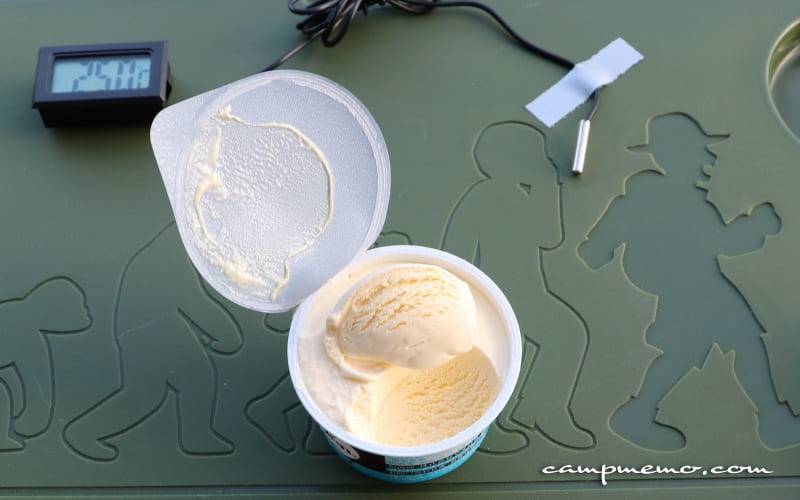 測定開始から7時間後にデイリークーラーから取り出したアイスクリーム